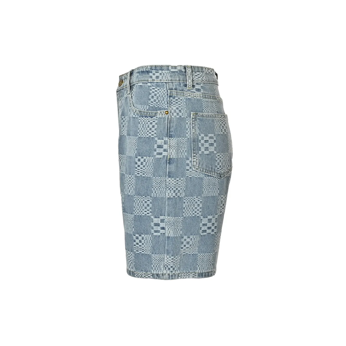 Louis Vuitton/Louis Vuitton checkerboard suit denim shorts